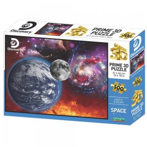 3DΠαζλ Discovery – Earth and Moon (500  κομμάτια)