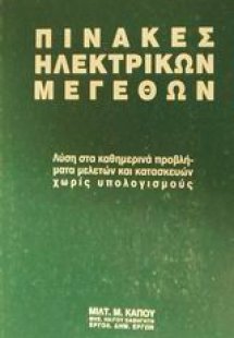 Πίνακες ηλεκτρικών μεγεθών